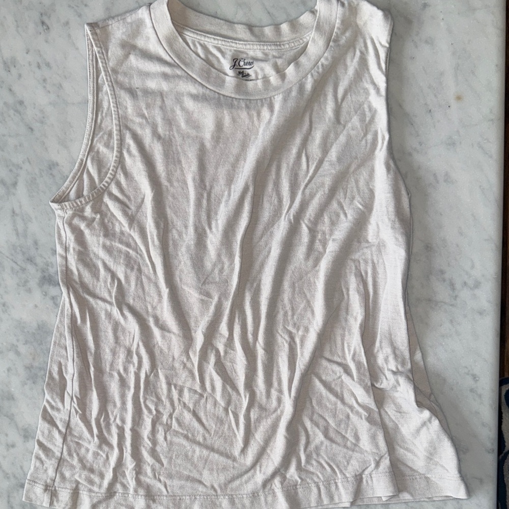 J. Crew White Sleeveless Muscle Tee